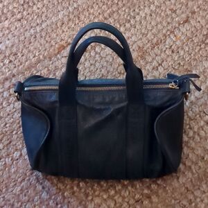 Katherine Bentley Bag Black Pebbled Leather Zip close Hobo Bag Purse